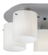Hudson 56cm Round Ceiling Flush 5 Light Flush Fitting E27 Beige Stone/Gloss White Wide Line Glass-5