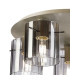 Hudson 56cm Round Ceiling Flush 5 Light Flush Fitting E27 Beige Stone/Smoke Wide Line Glass-5
