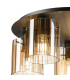 Hudson 56cm Round Ceiling Flush 5 Light Flush Fitting E27 Dark Grey/Amber Wide Line Glass-5