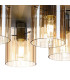 Hudson 56cm Round Ceiling Flush 5 Light Flush Fitting E27 Dark Grey/Amber Wide Line Glass-6