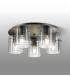 Hudson 56cm Round Ceiling Flush 5 Light Flush Fitting E27 Dark Grey/Clear Wide Line Glass-3