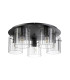 Hudson 56cm Round Ceiling Flush 5 Light Flush Fitting E27 Dark Grey/Clear Wide Line Glass-4