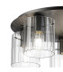 Hudson 56cm Round Ceiling Flush 5 Light Flush Fitting E27 Dark Grey/Clear Wide Line Glass-5