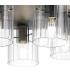 Hudson 56cm Round Ceiling Flush 5 Light Flush Fitting E27 Dark Grey/Clear Wide Line Glass-6
