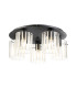 Hudson 56cm Round Ceiling Flush 5 Light Flush Fitting E27 Dark Grey/Frosted/Clear Wide Line Glass-1