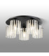 Hudson 56cm Round Ceiling Flush 5 Light Flush Fitting E27 Dark Grey/Frosted/Clear Wide Line Glass-3