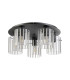 Hudson 56cm Round Ceiling Flush 5 Light Flush Fitting E27 Dark Grey/Frosted/Clear Wide Line Glass-4
