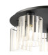 Hudson 56cm Round Ceiling Flush 5 Light Flush Fitting E27 Dark Grey/Frosted/Clear Wide Line Glass-5