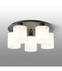 Hudson 56cm Round Ceiling Flush 5 Light Flush Fitting E27 Dark Grey/Gloss White Wide Line Glass-3
