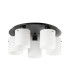 Hudson 56cm Round Ceiling Flush 5 Light Flush Fitting E27 Dark Grey/Gloss White Wide Line Glass-4
