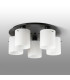Hudson 56cm Round Ceiling Flush 5 Light Flush Fitting E27 Dark Grey/Gloss White Wide Line Glass-7