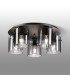 Hudson 56cm Round Ceiling Flush 5 Light Flush Fitting E27 Dark Grey/Smoke Wide Line Glass-3
