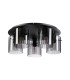 Hudson 56cm Round Ceiling Flush 5 Light Flush Fitting E27 Dark Grey/Smoke Wide Line Glass-4