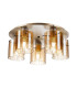 Hudson 56cm Round Ceiling Flush 5 Light Flush Fitting E27 Light Gold/Amber Wide Line Glass-1