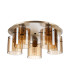 Hudson 56cm Round Ceiling Flush 5 Light Flush Fitting E27 Light Gold/Amber Wide Line Glass-4