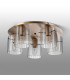 Hudson 56cm Round Ceiling Flush 5 Light Flush Fitting E27 Light Gold/Clear Wide Line Glass-7