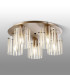 Hudson 56cm Round Ceiling Flush 5 Light Flush Fitting E27 Light Gold/Frosted/Clear Wide Line Glass-3