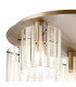 Hudson 56cm Round Ceiling Flush 5 Light Flush Fitting E27 Light Gold/Frosted/Clear Wide Line Glass-5