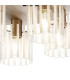 Hudson 56cm Round Ceiling Flush 5 Light Flush Fitting E27 Light Gold/Frosted/Clear Wide Line Glass-6