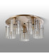 Hudson 56cm Round Ceiling Flush 5 Light Flush Fitting E27 Light Gold/Frosted/Clear Wide Line Glass-7
