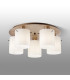 Hudson 56cm Round Ceiling Flush 5 Light Flush Fitting E27 Light Gold/Gloss White Wide Line Glass-3