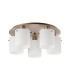 Hudson 56cm Round Ceiling Flush 5 Light Flush Fitting E27 Light Gold/Gloss White Wide Line Glass-4