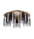 Hudson 56cm Round Ceiling Flush 5 Light Flush Fitting E27 Light Gold/Smoke Wide Line Glass-4