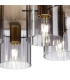 Hudson 56cm Round Ceiling Flush 5 Light Flush Fitting E27 Light Gold/Smoke Wide Line Glass-6