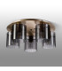 Hudson 56cm Round Ceiling Flush 5 Light Flush Fitting E27 Light Gold/Smoke Wide Line Glass-7