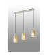 Hudson Linear Pendant 3 Light Adjustable E27 Beige Stone/Amber Narrow Line Glass-3
