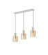 Hudson Linear Pendant 3 Light Adjustable E27 Beige Stone/Amber Narrow Line Glass-4