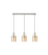 Hudson Linear Pendant 3 Light Adjustable E27 Beige Stone/Amber Narrow Line Glass-6
