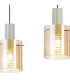 Hudson Linear Pendant 3 Light Adjustable E27 Beige Stone/Amber Narrow Line Glass-8