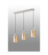 Hudson Linear Pendant 3 Light Adjustable E27 Beige Stone/Amber Narrow Line Glass-9