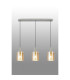Hudson Linear Pendant 3 Light Adjustable E27 Beige Stone/Amber Narrow Line Glass-10