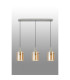 Hudson Linear Pendant 3 Light Adjustable E27 Beige Stone/Amber Narrow Line Glass-11