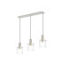 Hudson Linear Pendant 3 Light Adjustable E27 Beige Stone/Clear Narrow Line Glass-1