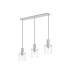 Hudson Linear Pendant 3 Light Adjustable E27 Beige Stone/Clear Narrow Line Glass-4
