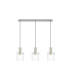 Hudson Linear Pendant 3 Light Adjustable E27 Beige Stone/Clear Narrow Line Glass-5