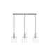 Hudson Linear Pendant 3 Light Adjustable E27 Beige Stone/Clear Narrow Line Glass-6