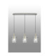 Hudson Linear Pendant 3 Light Adjustable E27 Beige Stone/Clear Narrow Line Glass-10