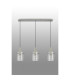 Hudson Linear Pendant 3 Light Adjustable E27 Beige Stone/Clear Narrow Line Glass-11