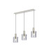 Hudson Linear Pendant 3 Light Adjustable E27 Beige Stone/Smoke Narrow Line Glass-1