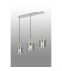 Hudson Linear Pendant 3 Light Adjustable E27 Beige Stone/Smoke Narrow Line Glass-3