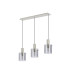 Hudson Linear Pendant 3 Light Adjustable E27 Beige Stone/Smoke Narrow Line Glass-4