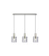 Hudson Linear Pendant 3 Light Adjustable E27 Beige Stone/Smoke Narrow Line Glass-5