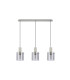 Hudson Linear Pendant 3 Light Adjustable E27 Beige Stone/Smoke Narrow Line Glass-6