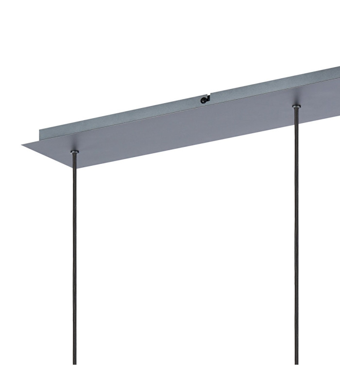 Hudson Linear Pendant 3 Light Adjustable E27 Dark Grey/Amber Narrow Line Glass-7