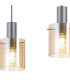Hudson Linear Pendant 3 Light Adjustable E27 Dark Grey/Amber Narrow Line Glass-8