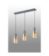 Hudson Linear Pendant 3 Light Adjustable E27 Dark Grey/Amber Narrow Line Glass-9